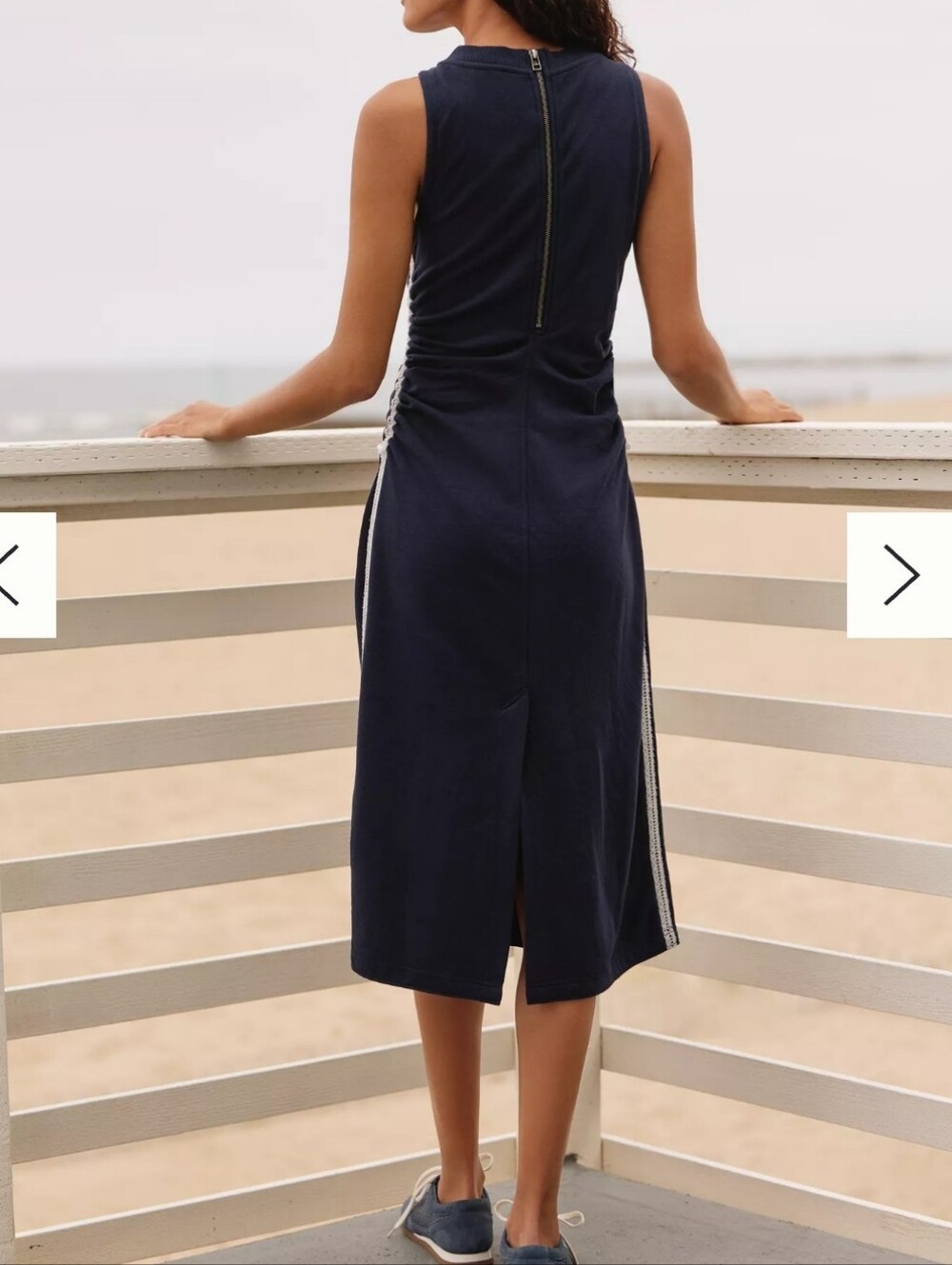 Anthropologie Daily Practice Sports Start Sleeveless Embroidered Midi Dress Sm - Picture 2 of 15